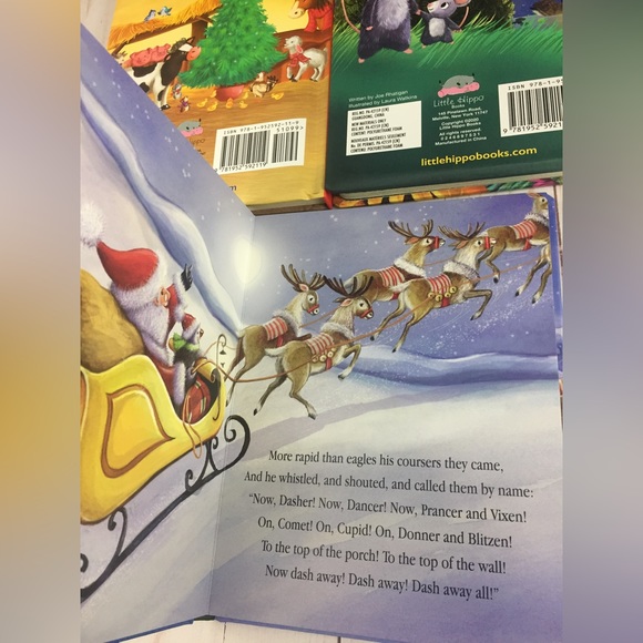 3 Little Hippo Childrens Padded Board Books Santa Christmas Farm Twinkle Twinkle - Picture 3 of 7